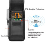 Phone Holster For Samsung Galaxy S25 Ultra S24 Plus S23 S22 S21 Fe S20 Note 20 A35 A16 A23 A15 A51 A71, Moto G Stylus 5G Nylon Cell Phone Belt Clip Holster Carrying Pouch W Card Holder,Black