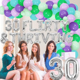 30 Flirty And Thriving Birthday Decoration 30 Flirty & Thriving Balloon Banner 30Th Balloon Garland Kit Flirty Thirty Birthday Decors Dirty Happy 30Th Birthday Supplies