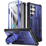 Spartan Case For Galaxy S24 Ultra 6.8", [Slide Camera Cover] [Screen Protector Works With Fingerprint Id] Military Grade Rugged Shockproof S24 Ultra Phone Case With Kickstand, Midnight Blue