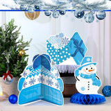 12 Pcs Winter Decorations, Winter Centerpieces Snowman Wonderland Party Supplies Snowflake Honeycomb Wonderland Centerpieces for Table Decorations Supplies