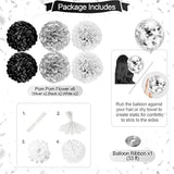Black & Silver Birthday Decorations – Banner, Balloons, Foil Curtains for All Ages
