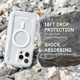 Voyager Series - Iphone 15 Pro Case 6.1" [Compatible With Magsafe] [Anti-Yellow] Magnetic Charging Phone Case With Belt Clip Holster Kickstand [18Ft Military Grade Drop Protection] - Clear