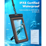 Floating Waterproof Phone Pouch 2 Pack, IPX8 Dry Bag for Phones up to 7 Inches