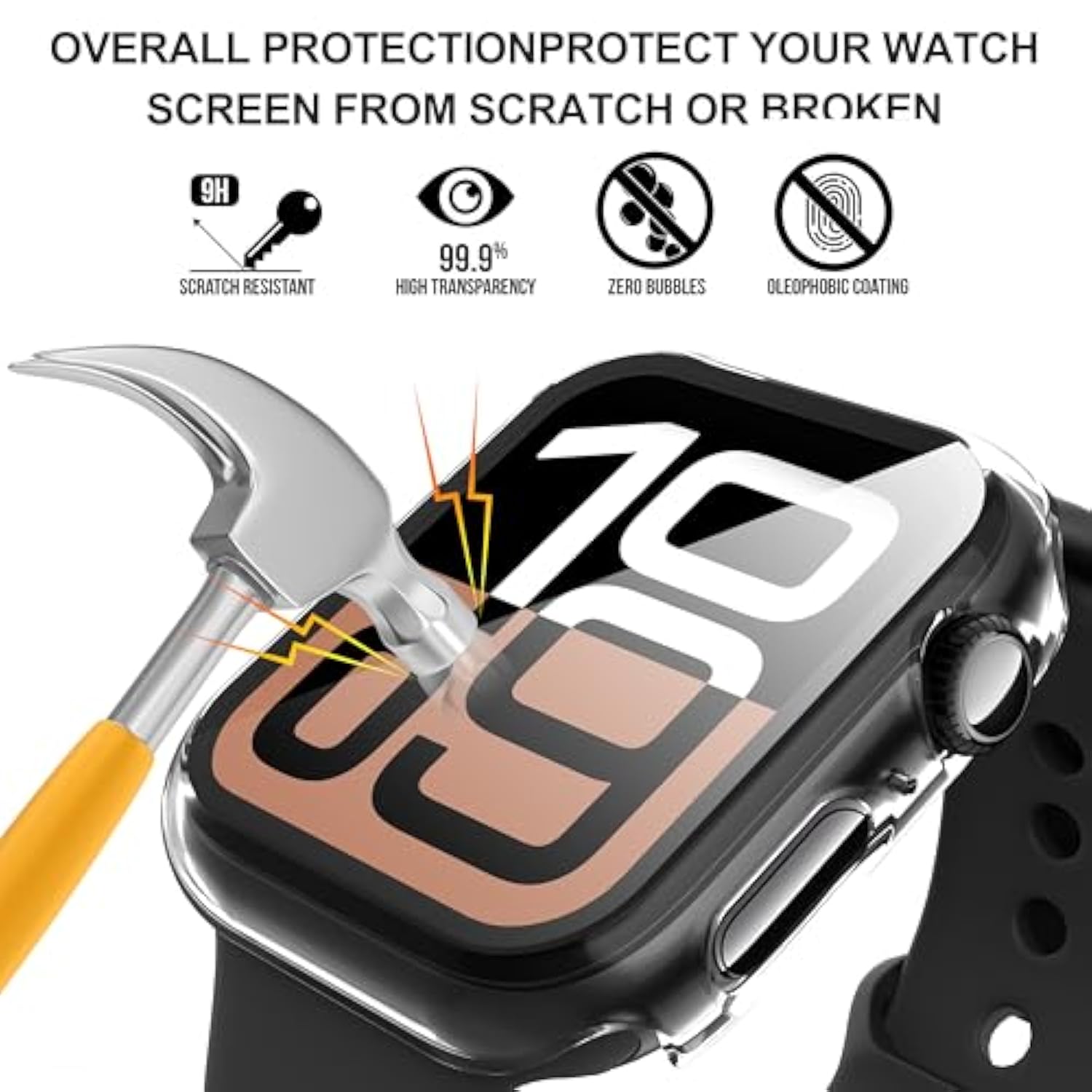 2-Pack Apple Watch Series 11/10 42Mm Case With Tempered Glass Screen Protector -Clear