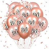 80Th Birthday Balloons 18 Pcs Rose Gold Happy 80Th Birthday Latex Balloons Confetti Balloons Rose Gold 80Th Birthday Party Decorations For Women Men 80Th Birthday Anniversary Decor Supplies 12 Inch