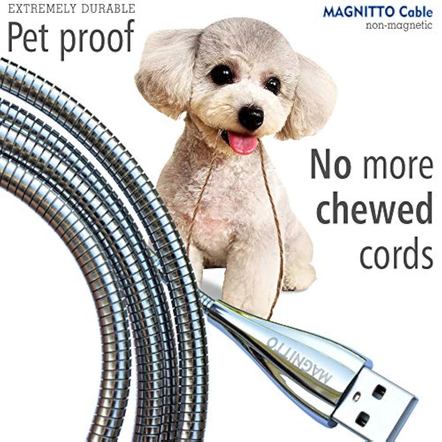 Metal Braided Usb Fast Charging Cable, Stainless Steel, Strong Durable Wire, Tangle Free, Heavy Duty, Chew Proof, Usb2.0 Cables Sync Charger Cords - 6Ft 2Pack