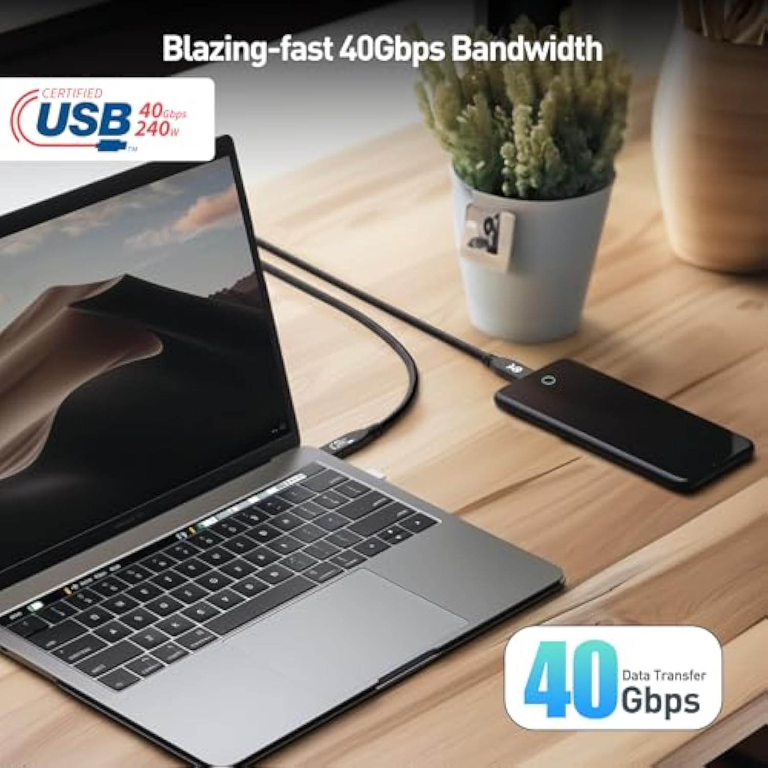 Cable Matters [USB-IF Certified] 40Gbps USB 4 Cable 3.3 ft with 8K Video & 240