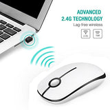 Wireless Mouse, 2.4G Slim Portable Computer Mice With Nano Receiver For Notebook, Pc, Laptop, Computer-Black And White