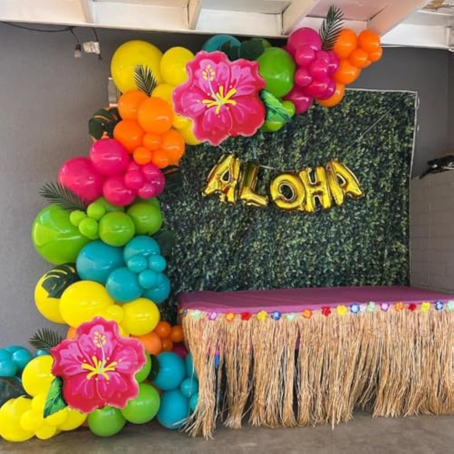 4 Pcs Hot Pink Hibiscus Foil Balloons – 23.6" for Luau & Aloha Party