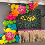 4 Pcs Hot Pink Hibiscus Foil Balloons – 23.6" for Luau & Aloha Party