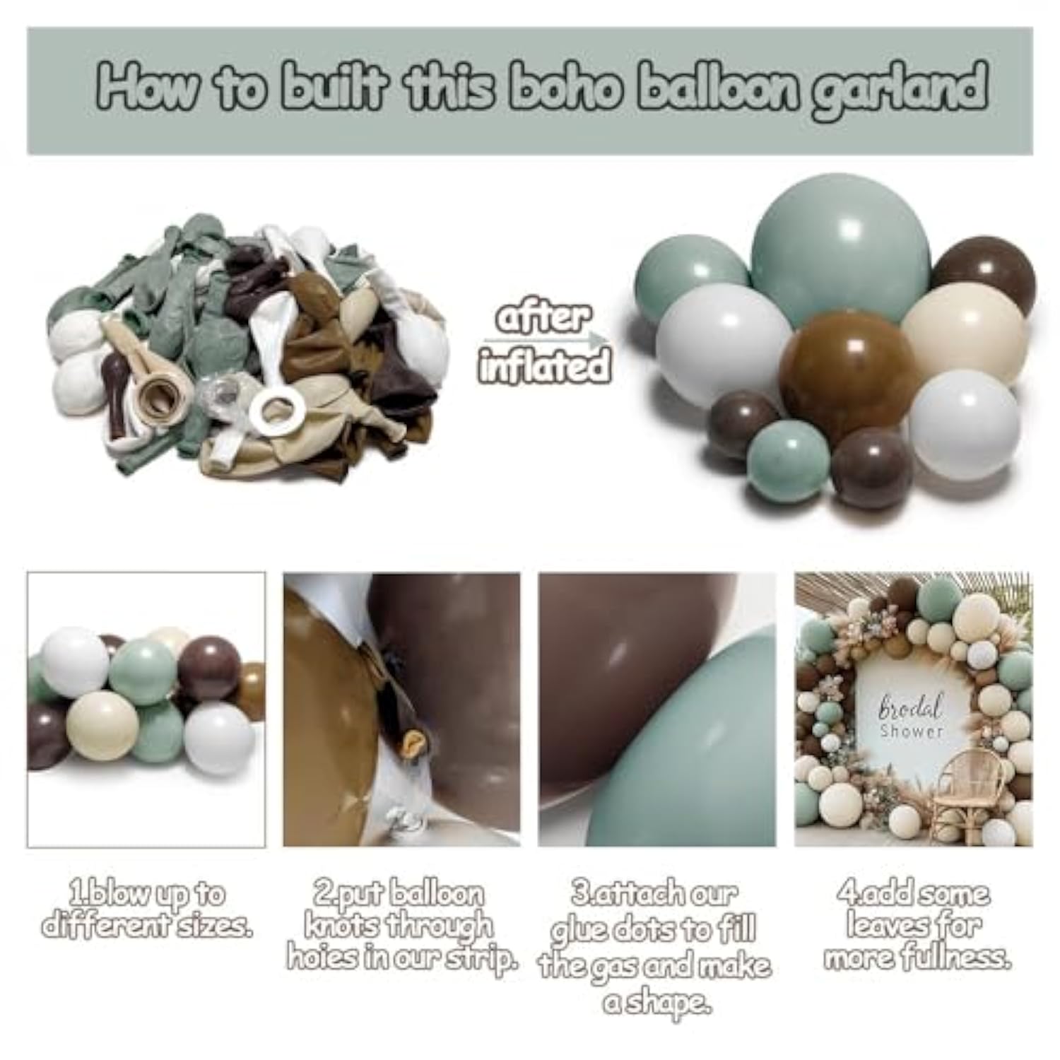 93pcs Dusty Green & Neutral Balloon Garland Kit for Baby Shower and Wild One Party