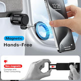 OMOTON 360°Rotating Magnetic Airplane Phone Holder Mount, for Magsafe Airplane Travel Essentials Accessories, Adjustable Foldable Universal Handsfree Phone Stand for iPhone 16 15 14 Pro Max