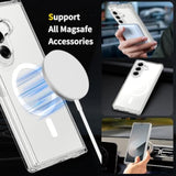 For Galaxy Z Fold 7 Case Compatible With Magsafe, Built-In 9H Tempered Glass Screen Protector Anti-Yellowing Slim Thin Phone Cover Strong Magnetic Case For Samsung Galaxy Z Fold7 (Clear)