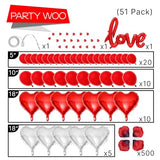 Valentines Balloons, Heart Balloons for Valentines Day Decorations, Valentine Decorations, Valentines Decor 50 Pcs-1287