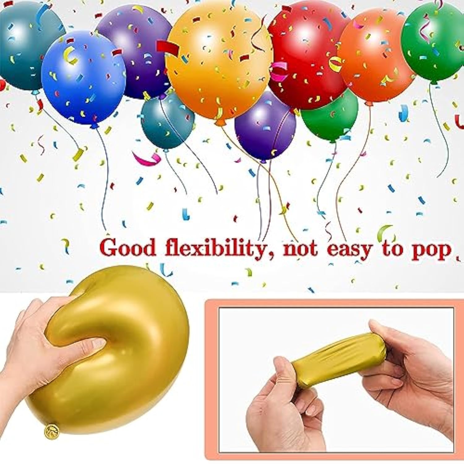 68Pcs Black White Gold Balloons With 12 Inch Black Gold Confetti Balloons For Graduation Birthday Wedding Party Decorations