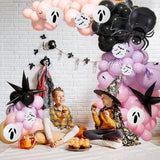 121Pc Halloween Balloon Arch Kit – Black Orange Pink Purple with Bat & Spider