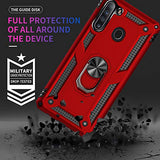Samsung A21 Phone Case, Galaxy A21 Phone Case With Screen Protector, Military Grade Protective Cases With Ring For Samsung Galaxy A21 (Red)