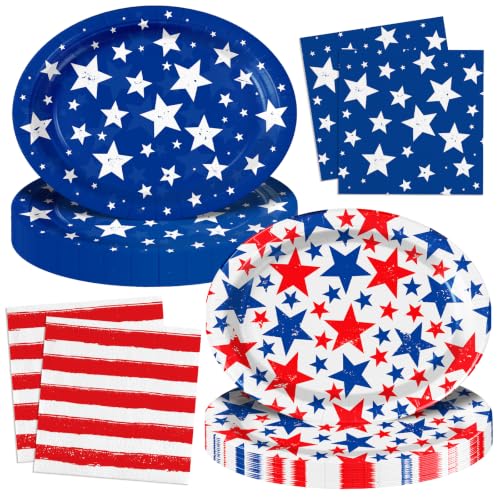 120pcs Veterans Day Plates Napkins Patriotic Party Supplies
