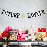 Black Glitter Future Lawyer Banner - Congrats Lawyer Graduation Buntin