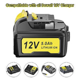 Replace For Dewalt 12V 5.0Ah Battery Dcb120 Lithium Ion Replacement Battery For Dewalt 12V Max Dcb123 Dcb127 Cordless Power Tools