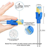 Cat 8 Ethernet Cable 15 Ft, 26Awg 40Gbps 2000Mhz Ultra Speed Cat8 Lan Network