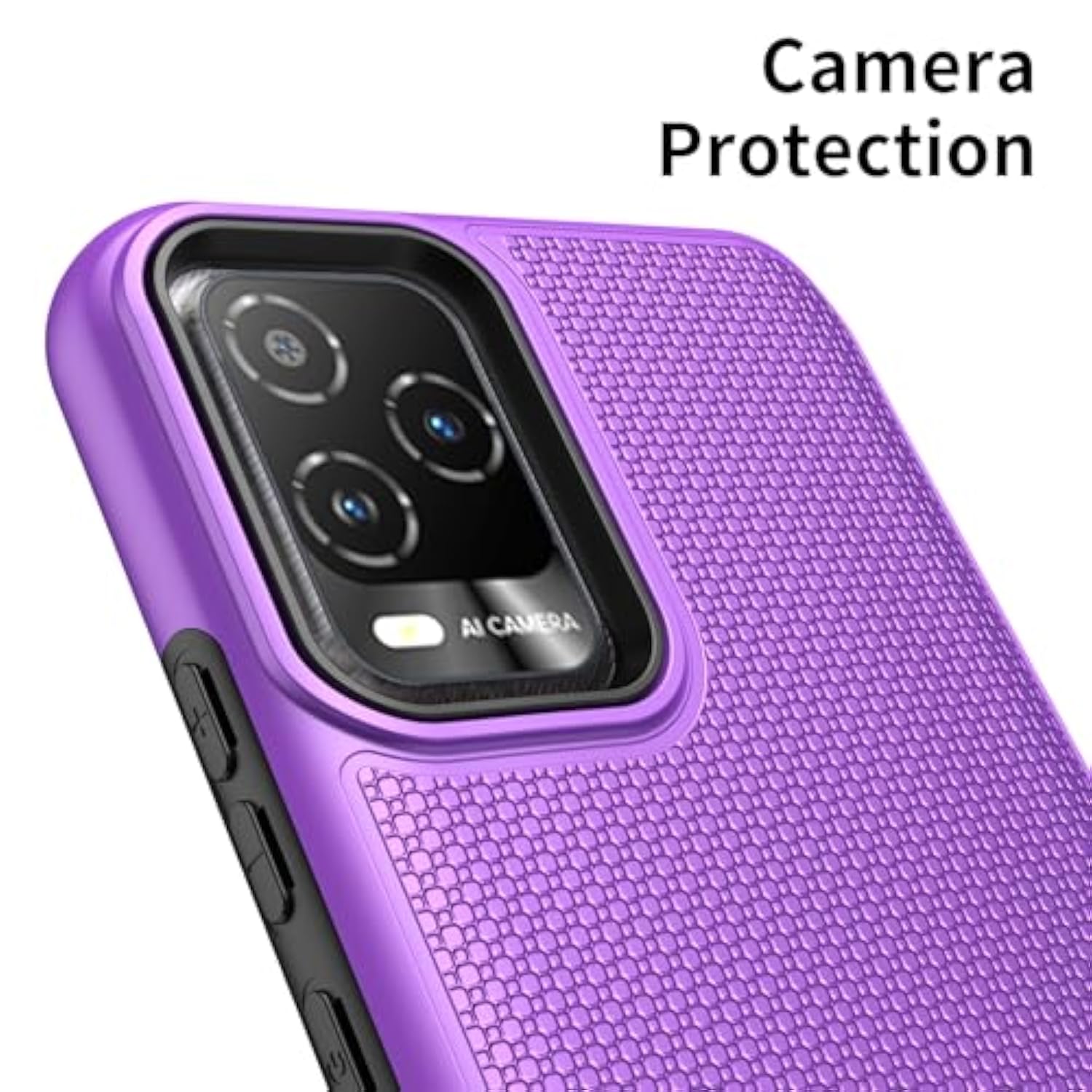 For Blu View 5 Pro Phone Case With Tempered Glass Screen Protector,Dual Layer Heavy Duty Shockproof Protection Phone Case Cover For Blu View 5 Pro (Purple)