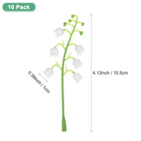 10-Pack Artificial Flower With Stems, Fake Lily Of The Valley Flowers Leaf For Diy Flower Garland/Wedding Decoration/Photo Props, Faux Floral Leaves [White Green]