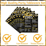 40Th Birthday Decorations For Men Women, 96Pcs Back In 1985 Birthday Party Plates And Napkins Forks Supplies, Black Gold Aged To Perfection Birhday Disposable Party Tableware Decor (24 Guests)