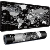 World Map Gaming Mouse Pad Black Desk Mat Pad Xxl Mouse Pads For Desk 35.4X15.7In Mousepad With Stitched Edges,Non-Slip Rubber Base,Waterproof Computer Keyboard Pad For Gamer,Office&Work