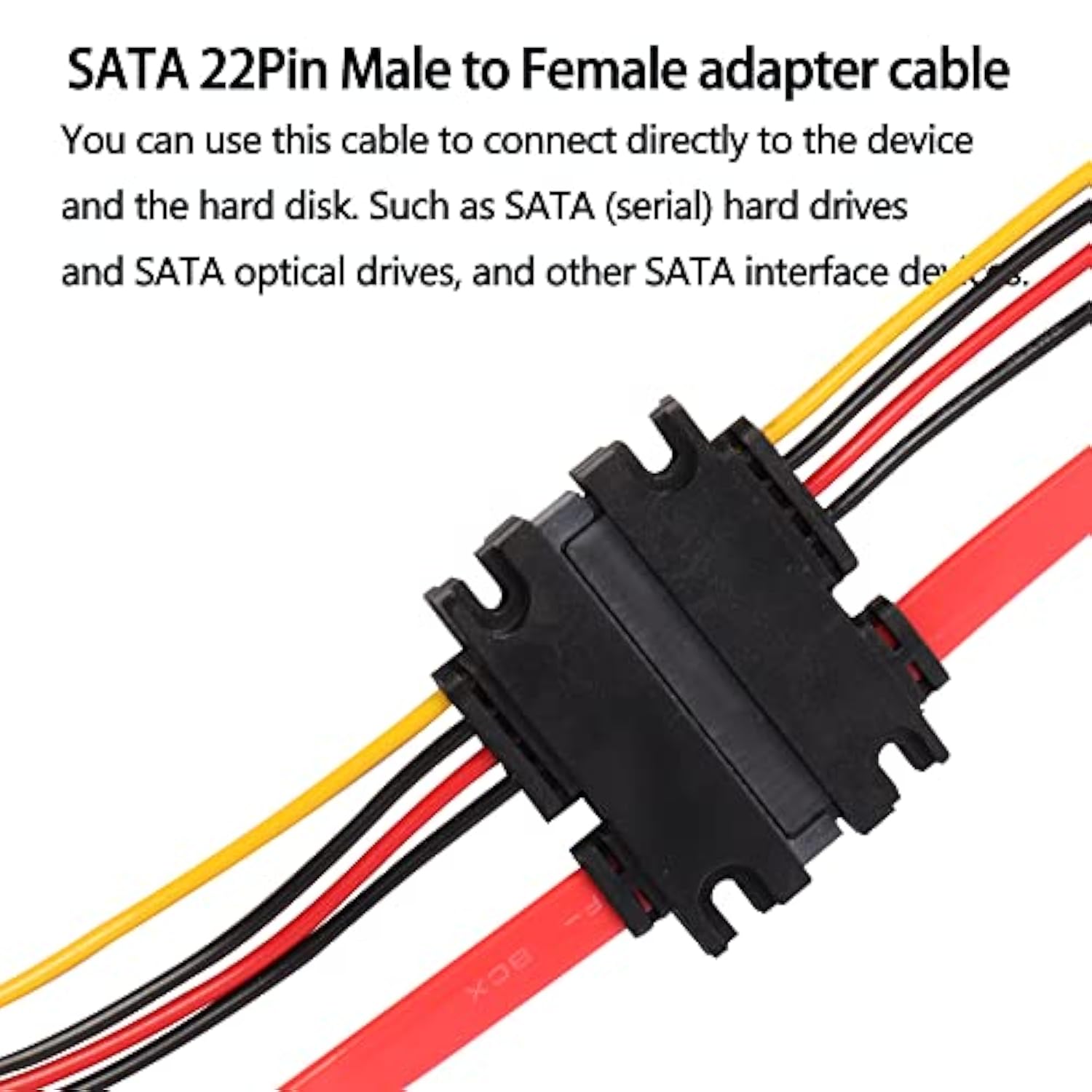 22Pin Sata Power Extension Cable, 2Pack Sata 22Pin (7+15) Male To Female Data