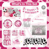 237Pcs Cowgirl Birthday Party Decorations Include Disco Cowgirl Balloon Arch Lets Go Girls Backdrop Tableware Banner Tablecloth, For Western Cowgirl Party Decorations, Last Rodeo Bachelorette Decor