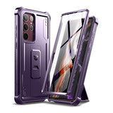 For Samsung Galaxy S22 Ultra Case, [Built In Screen Protector And Kickstand] Heavy Duty Military Grade Protection Shockproof Protective Cover For Samsung Galaxy S22 Ultra 5G,Phantom Pruple