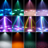 6-Arm Moving Head Light,150W Stage Lights, Rgbw 4-In-1 Professional Dj Lighting With Strobe & Bee-Eye Effect, Dmx512,Sound-Activated,Remote Control, 540° Rotation For Disco, Party, Club,Bar(Gen I)