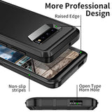 Heavy Duty Shockproof 3 Layers Full Body Protection Rugged Cover Case for Samsung Galaxy S10 Plus, Black