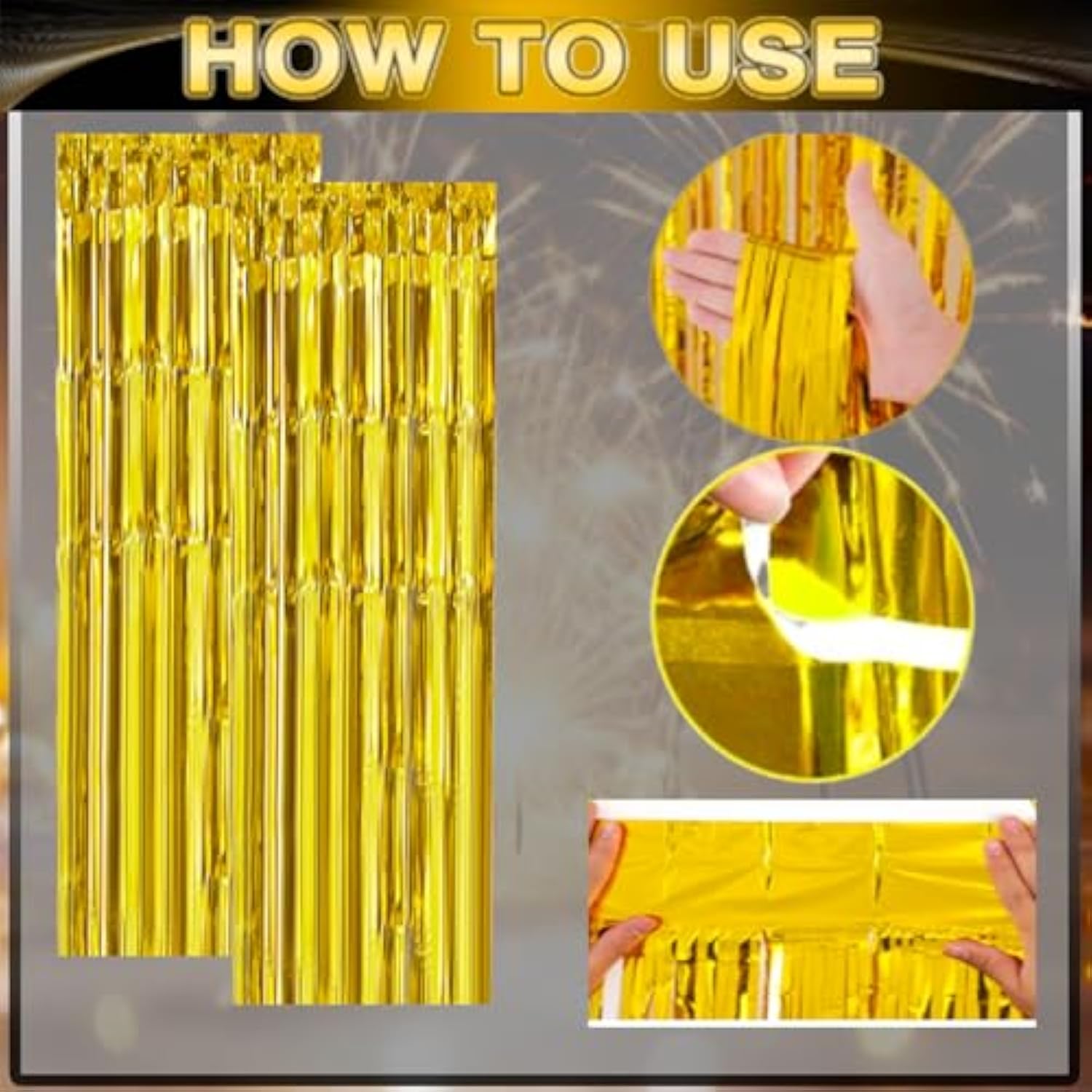 2026 New Year Party Kit with Balloons, Banner, Foil Balloons, and Fringe Curtain Backdrop