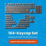 Topo Canyon Dye Sub Pbt Keycaps | 164 Keycap Set For Mechanical Keyboard | 1.7Mm Thickness Keys - Ansi & Iso Support Keys | Cherry Profile Mx Style Switches | 60%-100% Layouts | Gray