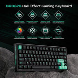 Boog75 75% Gaming Keyboard With Gateron Ks-37B Magnetic Switches, Rapid Trigger Toggle Hall Effect Keyboard, Hot Swappable, Gasket Mount Wired Custom Aluminum He Key Board For Laptop Pc (White)