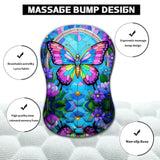 Colourful Butterfly Ergonomic Mouse Pad Wrist Support, Non-Slip Soft Wrist Rest With Massage Computer Keboard And Pc Mousepad For Office And Gaming(Wrist29)