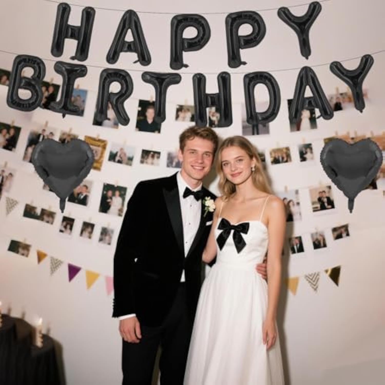 Black Happy Birthday Balloons Banner Foil Balloons Letters Bachelorette Balloon For Black Themed Party Decoration Supplies Halloween Birthday Decoration Decor Ballons Arch Kits Party Balloon Set 15Pcs