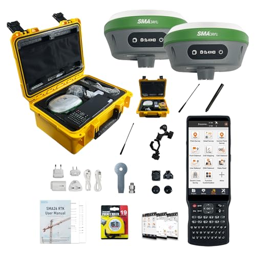 SMA26 Pro RTK GNSS Surveying Equipment, Rover & Base with Collector, Drone Base Station, 4G BT IMU CORS NOAA, 15 km UHF, No Subscription Fee, GPS for
