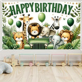 71×43" Jungle Animal Birthday Banner for Kids’ Safari Adventure Party Decor
