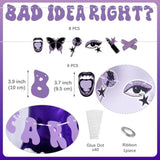 Purple Butterfly Party Decor with Bad Idea Right Banner and Printed Balloons