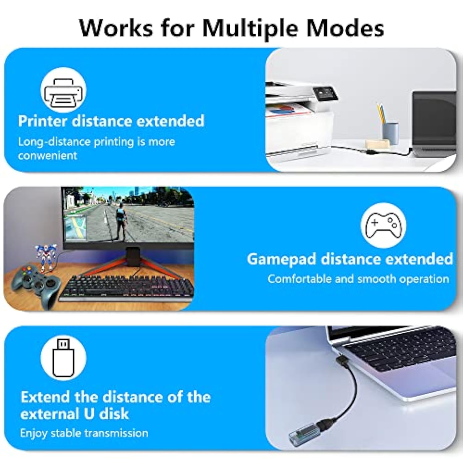 90 Degrees Short Usb 3.0 Extension Cable 0.2M Type A Male To A Female Extensio