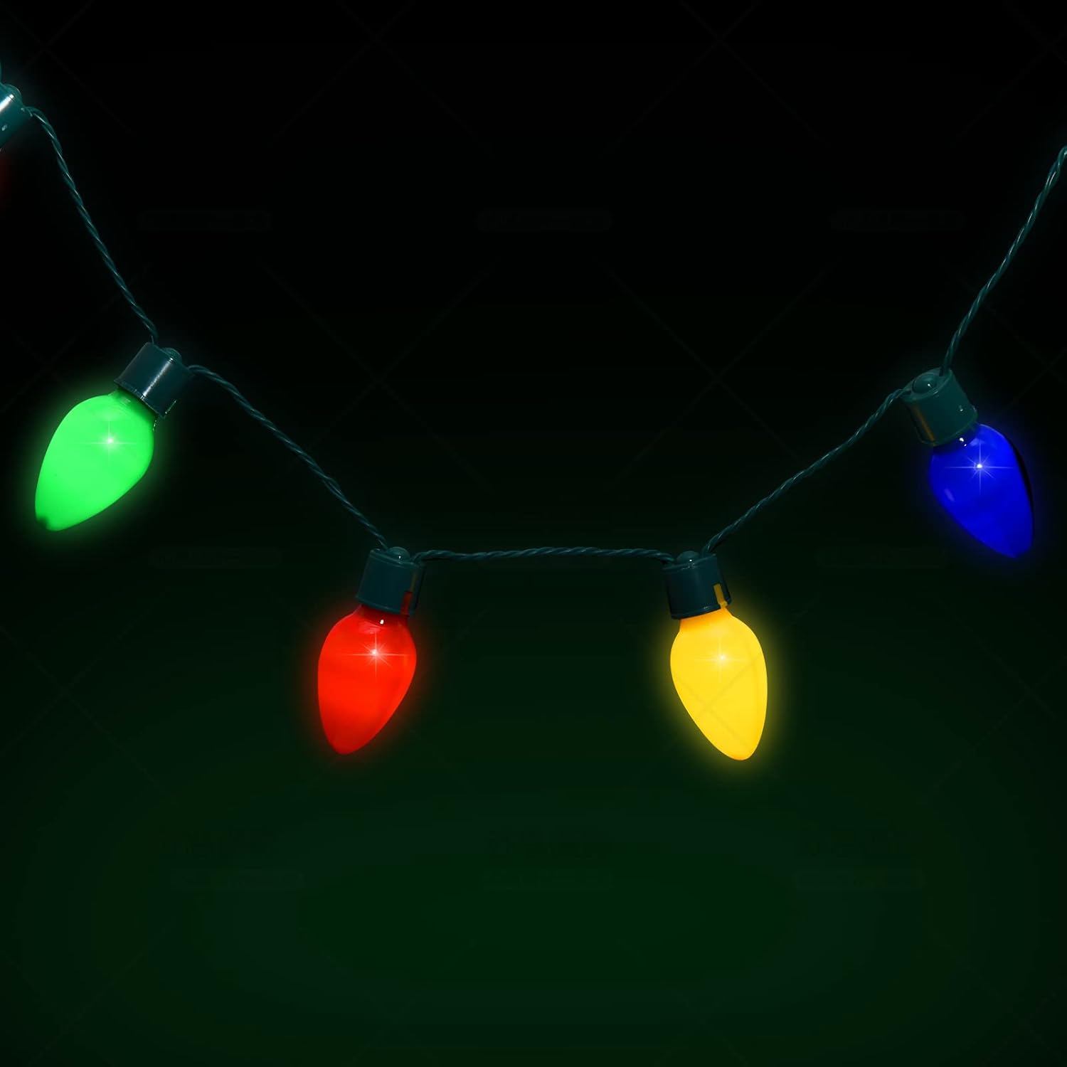 Led Christmas Xmas Light Up Necklace Bulb For Holiday Party Favors 9 Led Bulbs - Ugly Christmas Sweater Accessories (2 P