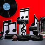 8 Pack Music Notes Honeycomb Centerpieces Musical Party Decorations Music Notes Silhouette Table Toppers For 1950'S 60S 70S 80S Birthday Party Decorations