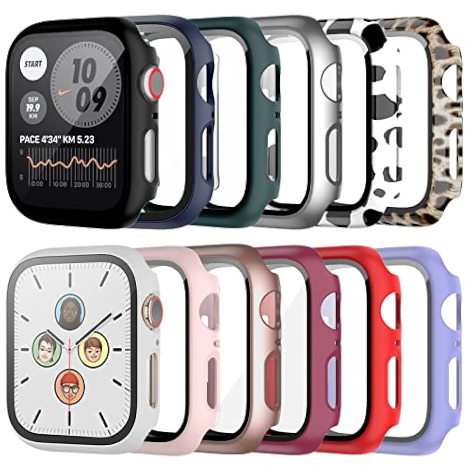 12 Pack Case With Tempered Glass Screen Protector For Apple Watch Series 6/5/4/Se 40Mm, Hard Pc Full Coverage Slim Guard Bumper Protective Cover Hd Ultra-Thin Cover For Iwatch 40Mm Accessories