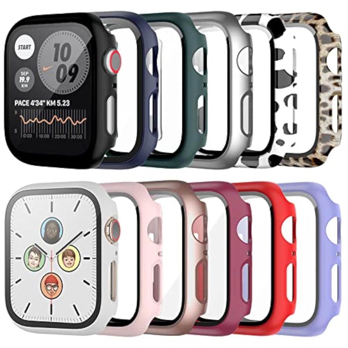 12 Pack Case With Tempered Glass Screen Protector For Apple Watch Series 6/5/4/Se 40Mm, Hard Pc Full Coverage Slim Guard Bumper Protective Cover Hd Ultra-Thin Cover For Iwatch 40Mm Accessories