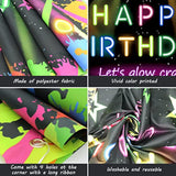 Glow Neon Party Decorations Supplies Backdrop 5.9 X 3.6Ft Glow In The Dark Let'S Glow Crazy Banner Glow Theme Birthday Background With 18 Balloons Sleppover Party Supplies Photography Photoshoot Props