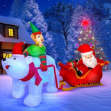 9.5Ft Christmas Inflatables Outdoors Decorations Santa Claus On Sleigh Leds Build-In Blow Up Christmas Yard Inflatable D