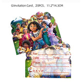 Nc Encanto 20Pcs Modern Cartoon Birthday Invitations, Magic Movie Party Supplies Decoration